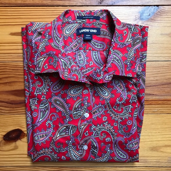 Lands’ End No Iron Supima Button Down Top, EUC, 10P - Picture 14 of 14